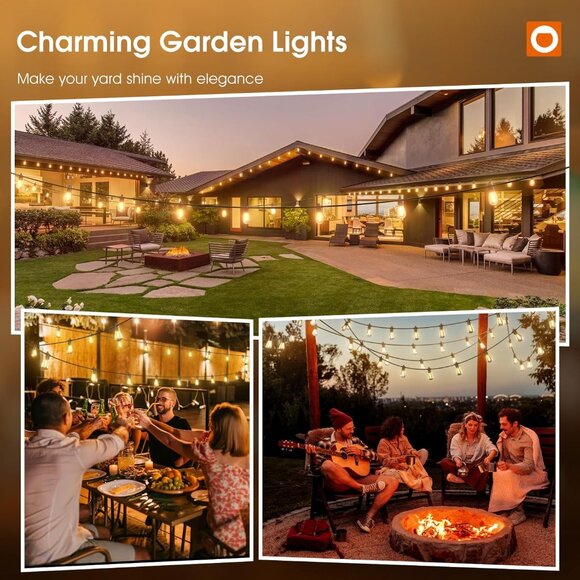 50FT LED Outdoor String Lights with Edison Shatterproof Bulbs, Weatherproof Stra - Picture 8 of 8